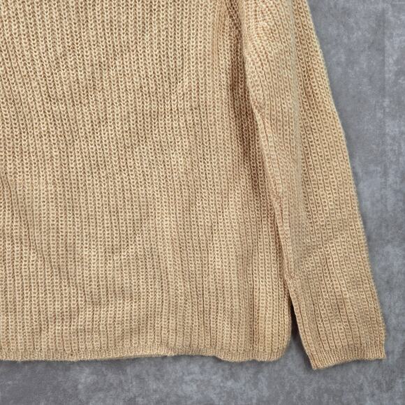 Pink Knit Gold Metallic Long Sleeve Pullover Cardigan Sweater Medium - Picture 4 of 5